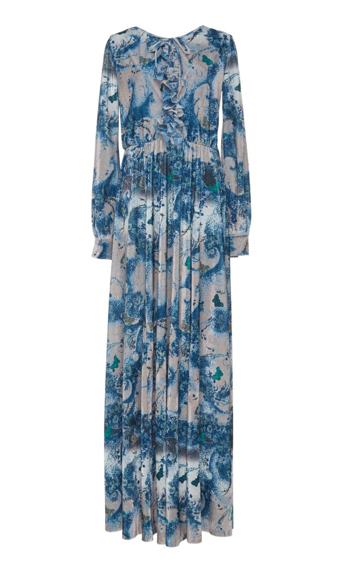 Luisa Beccaria Long Sleeve Printed Dress