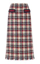 Moda Operandi Marc Jacobs Grosgrain-trimmed Plaid Wool-blend Tweed Pencil Skirt Size