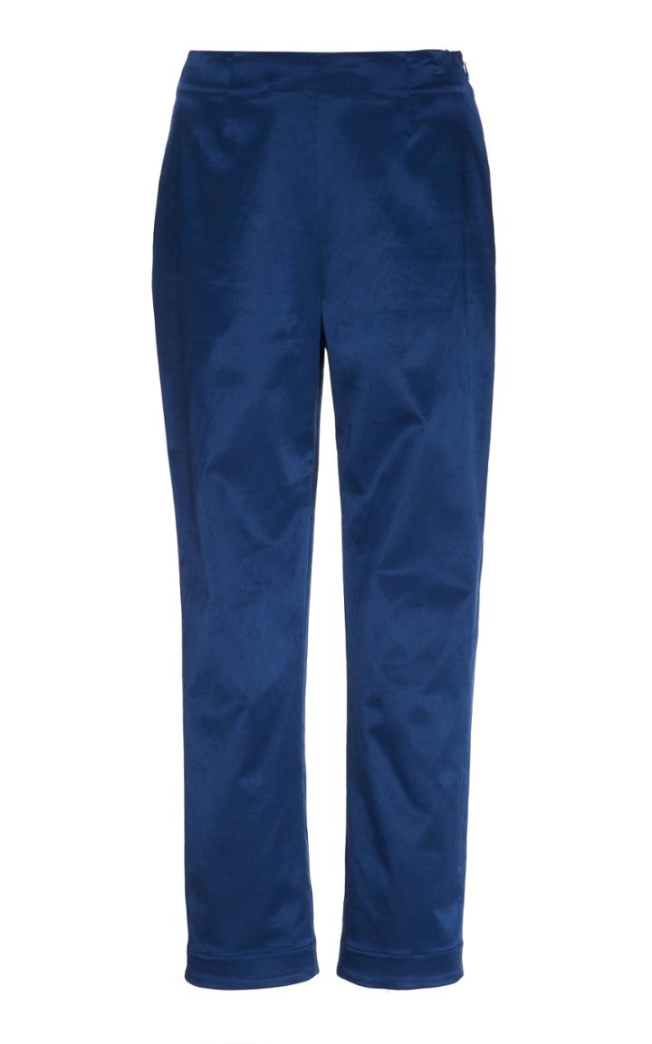Staud Mikayel Cropped Satin Slim-leg Pants
