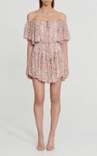 Moda Operandi Significant Other Nicola Printed Swiss Dot Off-the-shoulder Mini Dress