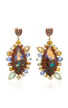 Nina Runsdorf M'o Exclusive: One-of-a-kind Yahweh Opal Earrings With Fancy Color Diamond