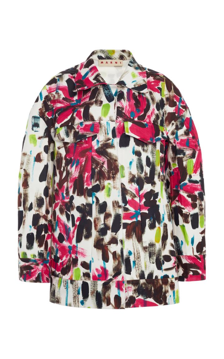 Moda Operandi Marni Oversized Printed Cotton Shirt Jacket Size: 36