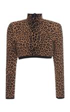 Dundas Leopard Printed Wool-blend Crop Top