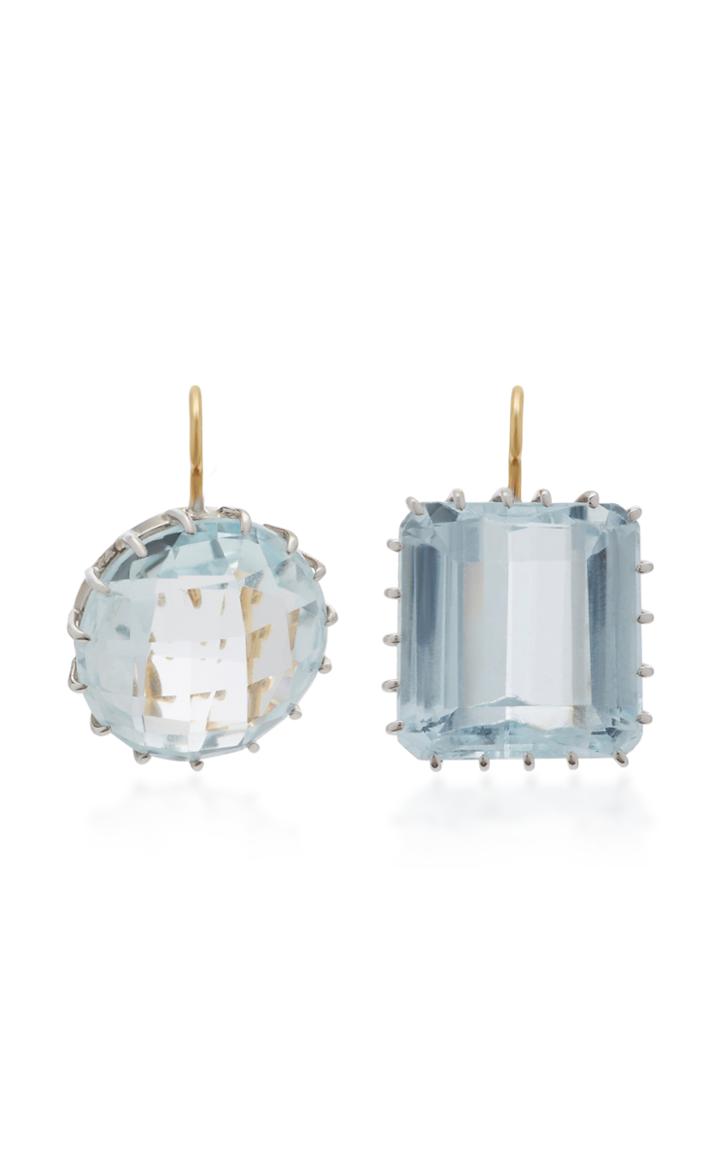 Renee Lewis 18k White Gold Aquamarine Earrings