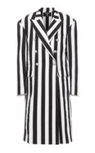 Moda Operandi Balmain Striped Denim Double-breasted Coat Size: 36