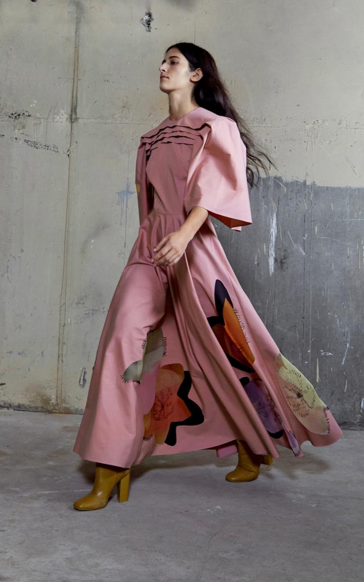 Roksanda Raeya Wide Shoulder Cotton Maxi Dress