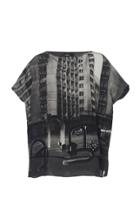 Akris Graphic Print Silk Top