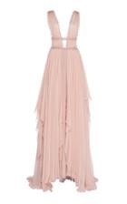Costarellos Caged-bodice Silk-chiffon Gown