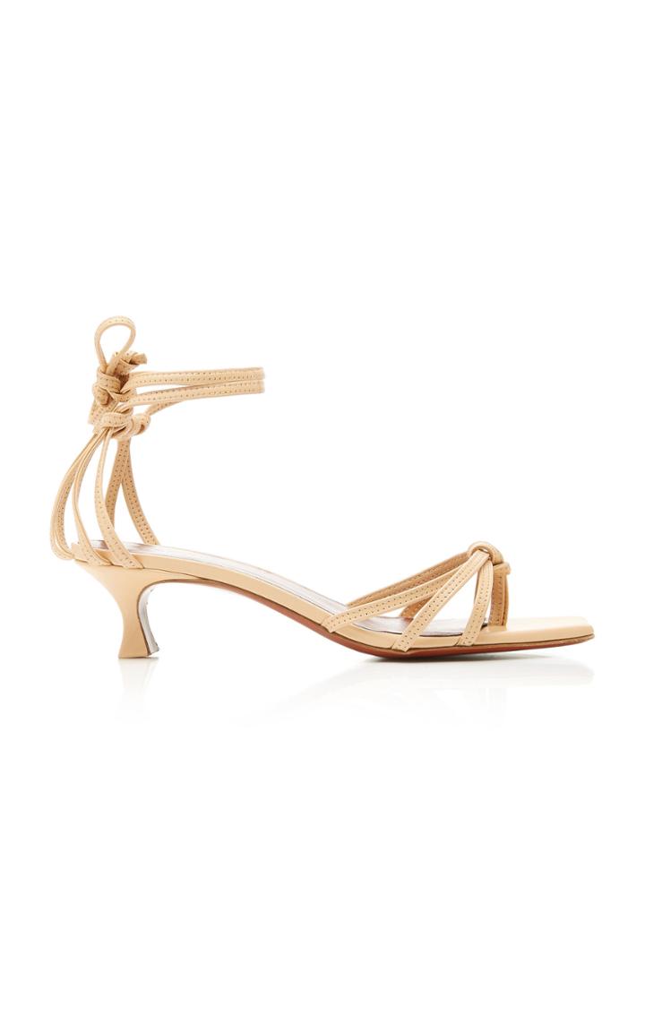 Manu Atelier Lace Leather Sandals