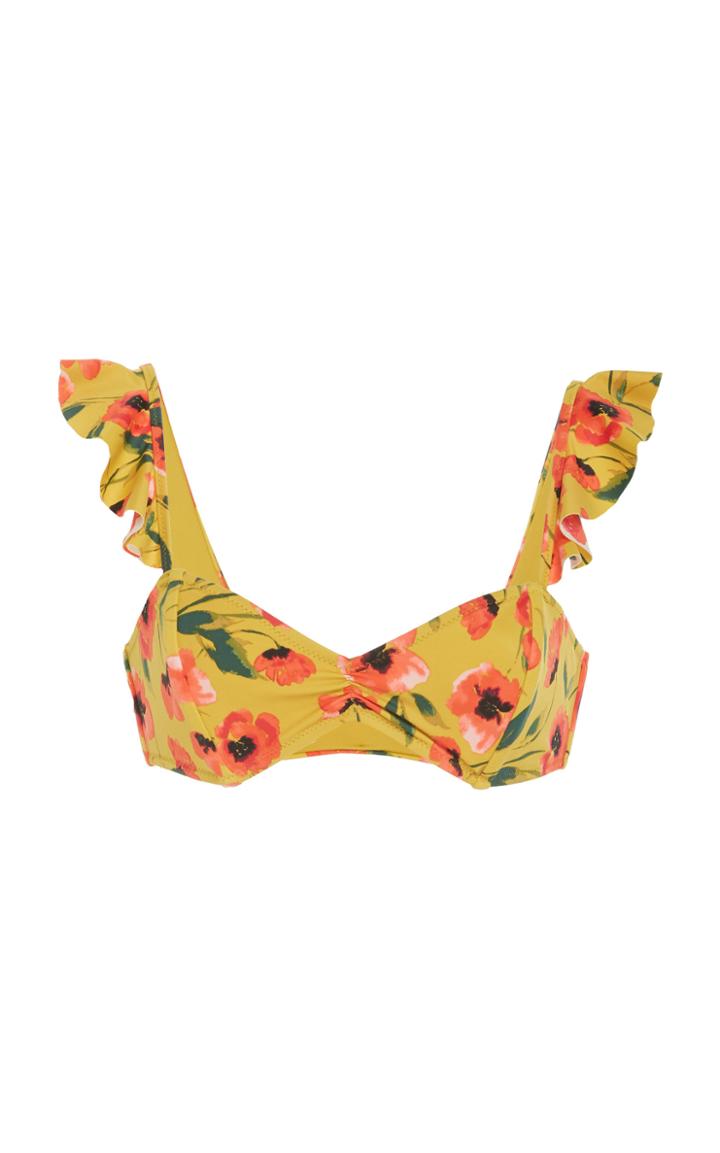 Tori Praver Vada Ruffle Bralette Saffron Bikini Top