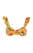 Tori Praver Vada Ruffle Bralette Saffron Bikini Top