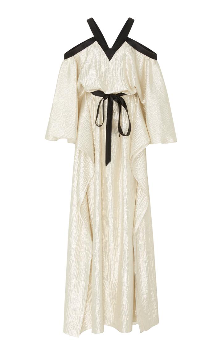 Elizabeth Kennedy M'o Exclusive Off The Shoulder Caftan With Contrast Straps