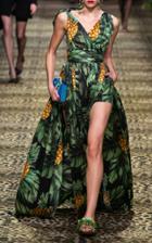 Moda Operandi Dolce & Gabbana Draped Printed Maxi Dress Size: 36