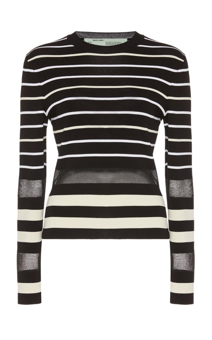 Off-white C/o Virgil Abloh Stripe Crewneck Knit Top