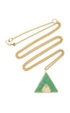 Brooke Gregson Enamel Diamond Triangle Fern Necklace