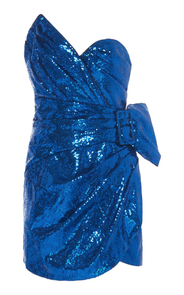 Moda Operandi Dundas Belt-accented Sequined Dress Size: 36