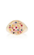 She Bee 14k Yellow Gold And Sapphire Spiral Ring
