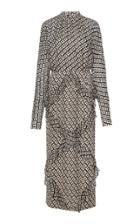 Saloni Alek Ruffle-trimmed Silk-georgette Midi Dress