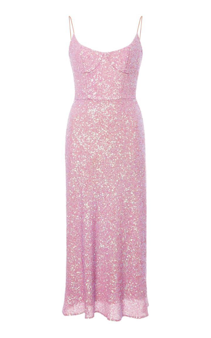 Markarian Heart Of Glass Sequin Silk Midi Dress