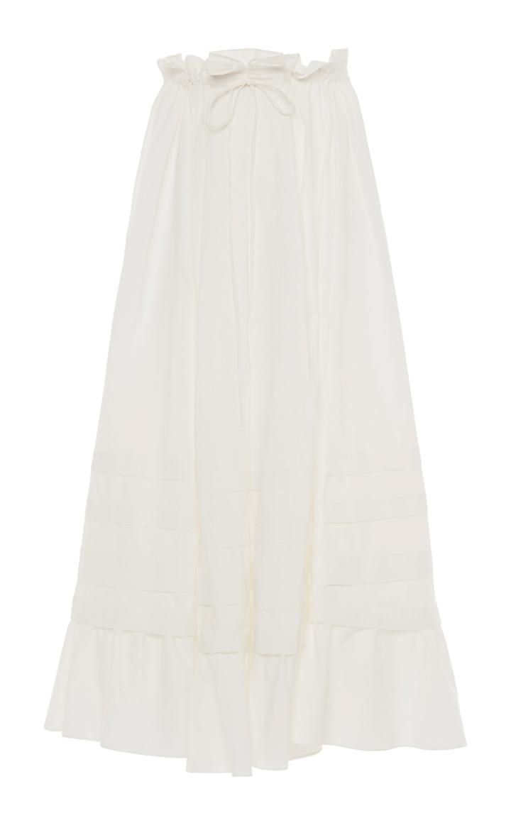 Moda Operandi Luisa Beccaria Ruffled Cotton-blend Skirt Size: 38