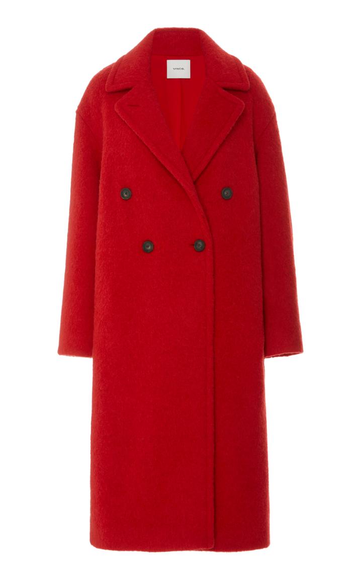 Vince Long Double-breasted Alpaca-blend Coat
