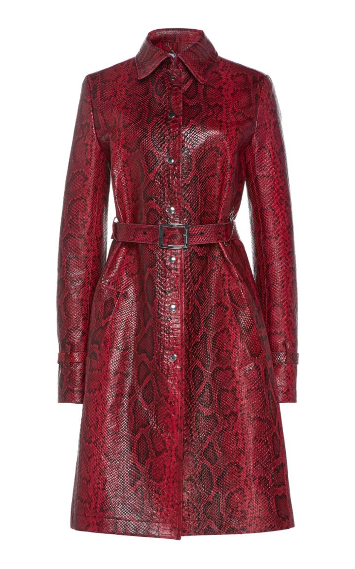 Paco Rabanne Leather Python Finish Trench Coat