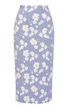 Leal Daccarett Monopox Patterned Crepe Pencil Skirt