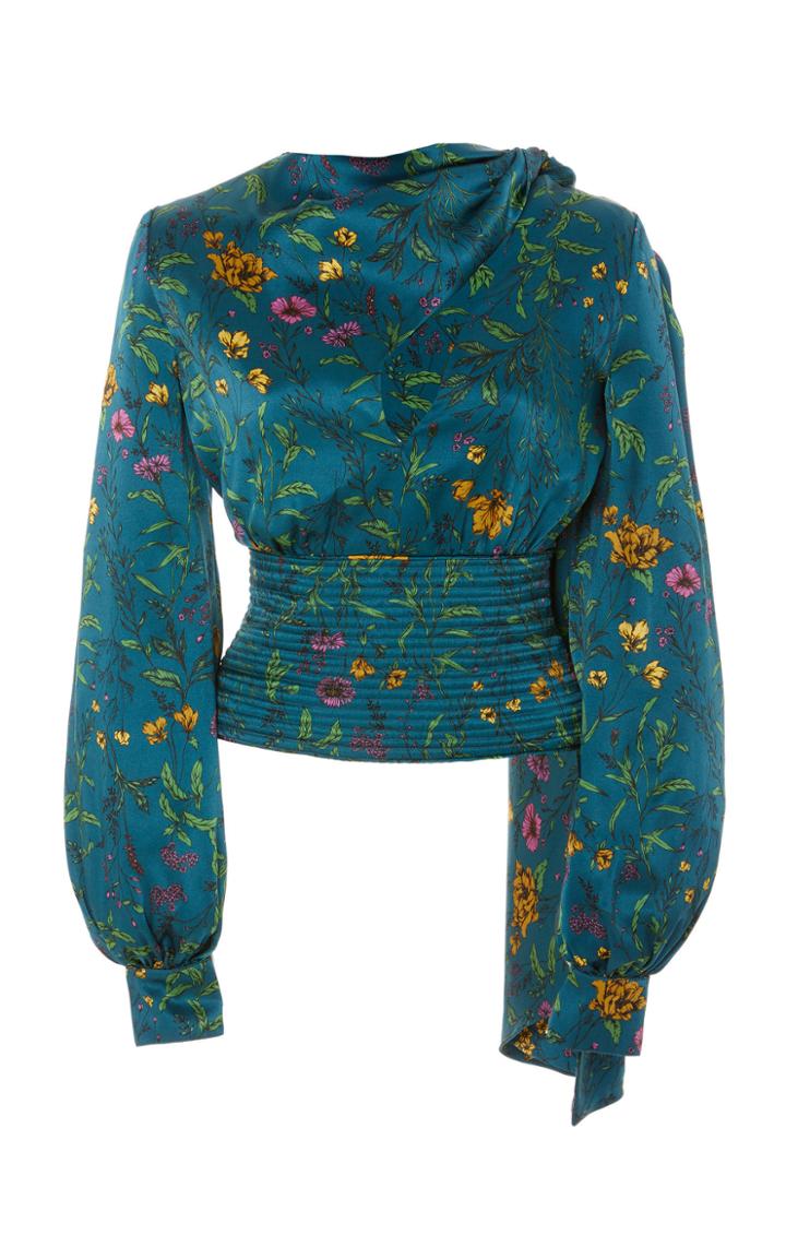 Amur Ray Floral-patterned Silk Blouse
