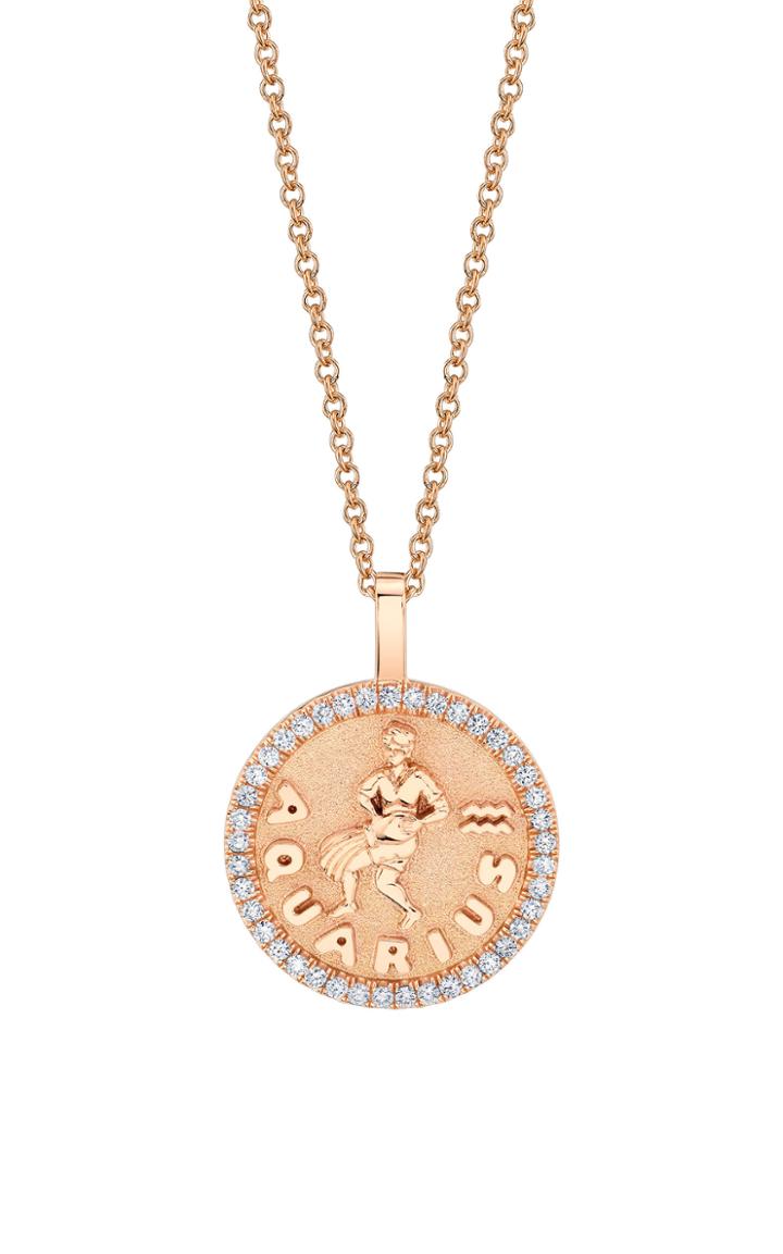 Moda Operandi Anita Ko 18k Rose Gold Aquarius Zodiac Necklace