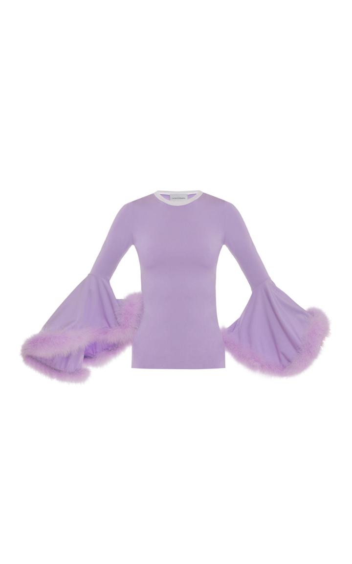 Moda Operandi George Keburia Cornelia Feather-trimmed Top