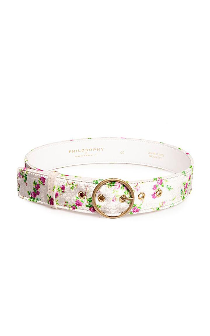 Moda Operandi Philosophy Di Lorenzo Serafini Floral Printed Velvet Belt