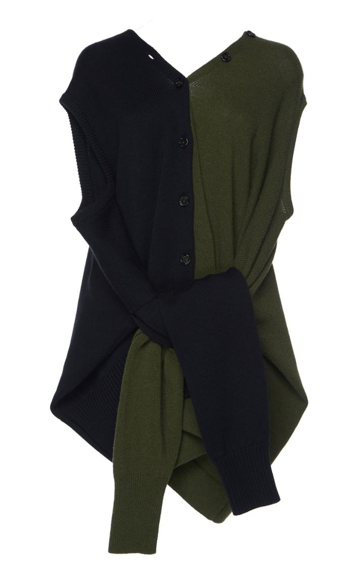 Marni Contrast Dual-wear Wool Cardigan