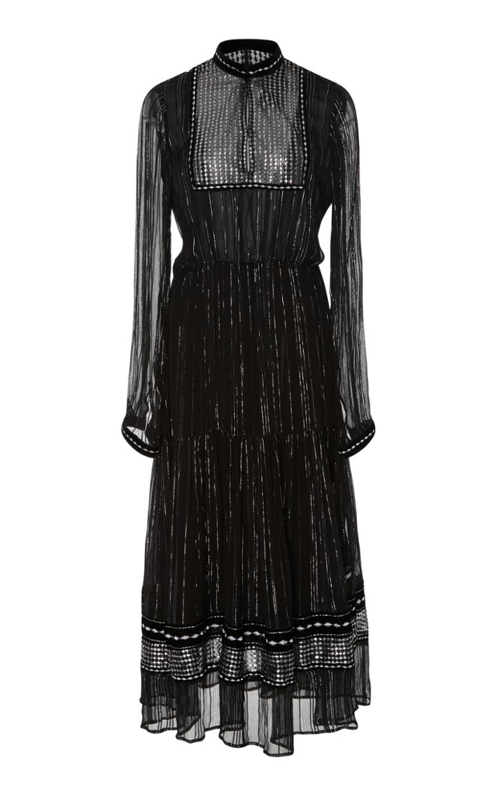 Dodo Bar Or Karla Embellished Lurex Chiffon Dress
