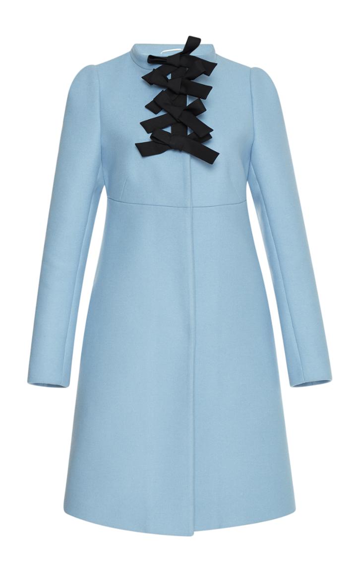 Rochas Felt Coat With Bow Details