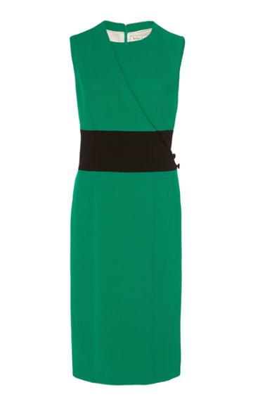 Herve Pierre Contrast Wrap Dress