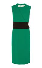 Herve Pierre Contrast Wrap Dress