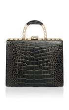 Bougeotte Titanium Best Secret Keeper Purse In Black And Gold Crocodile
