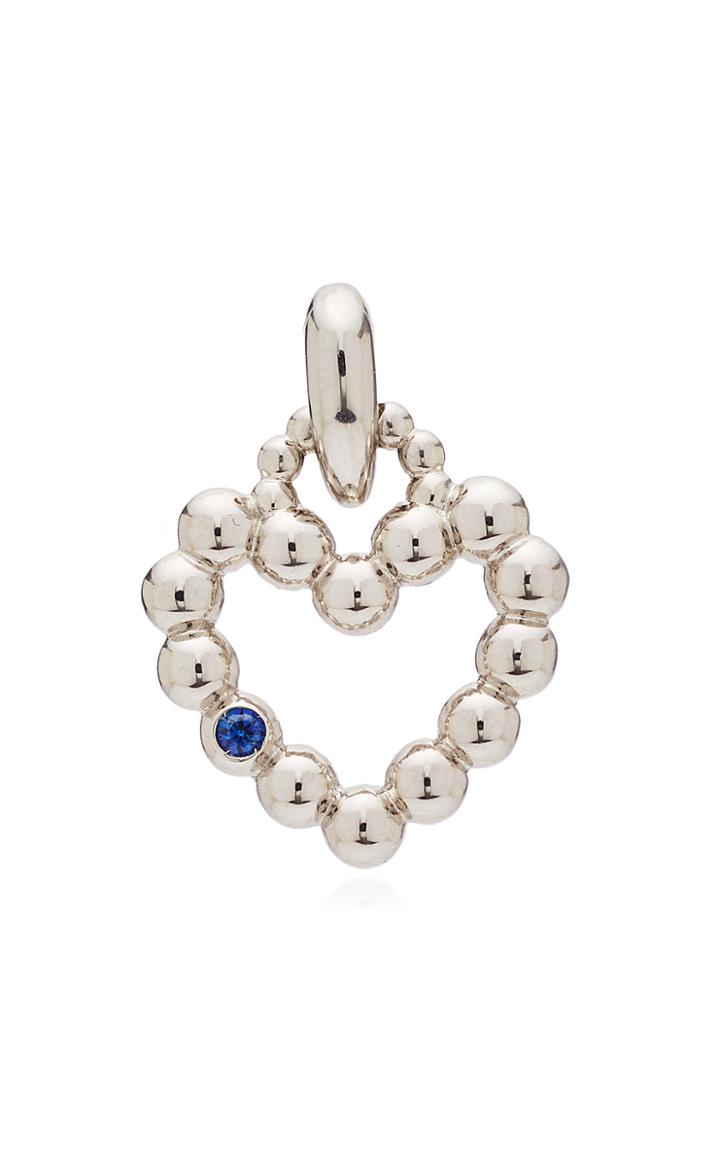Maria Canale Flapper Heart Charm Blue Sapphire