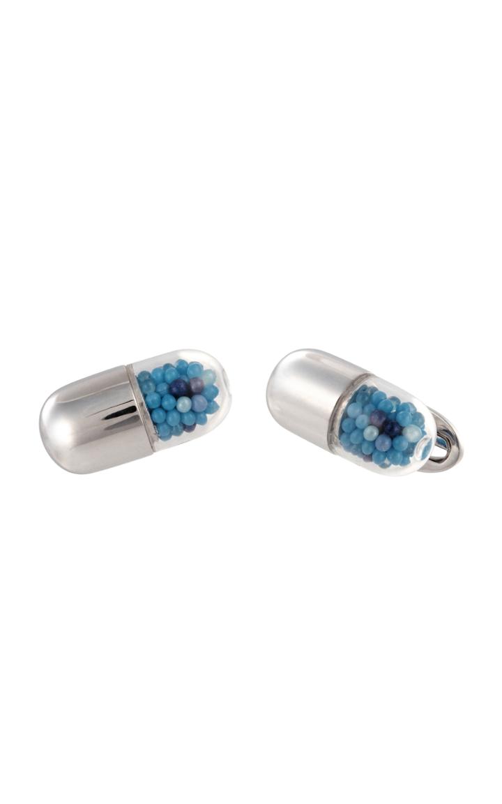 Jan Leslie Blue Pill Case Cufflinks