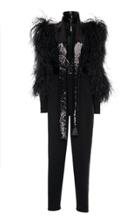 Elie Saab Ostrich Feathers Jumpsuit