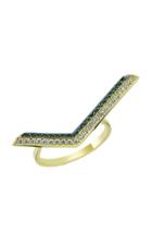 Tullia Green Chic Linea 14k Gold, Emerald And Diamond Ring