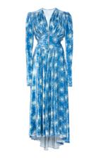 Paco Rabanne Printed Velvet Midi Dress Size: 34