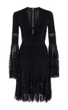 Elie Saab Knit Mini Dress With Lace Bell Sleeves