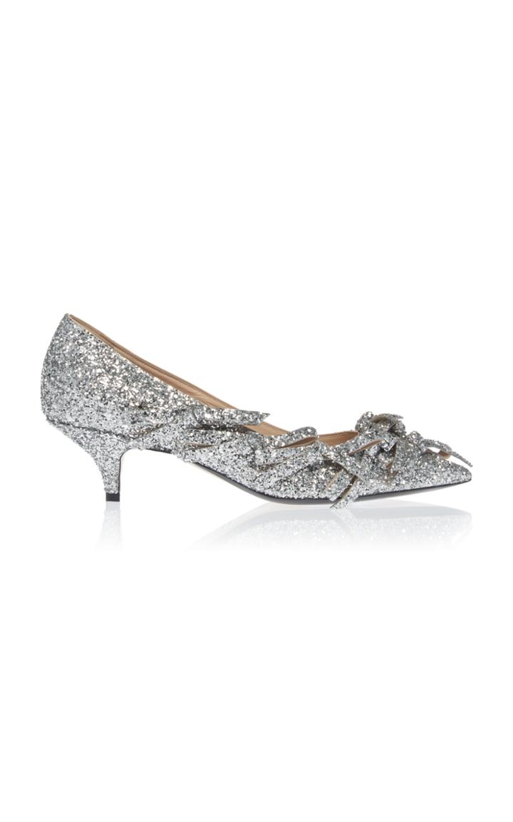 N 21 N&deg;21 Metallic Bow Kitten Heel Pump