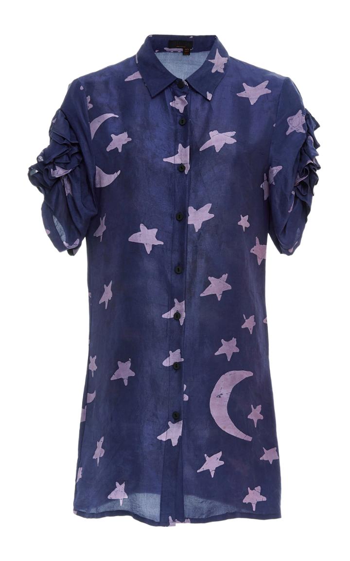 Maki Oh Adire Ruffle Sleeve Shirt