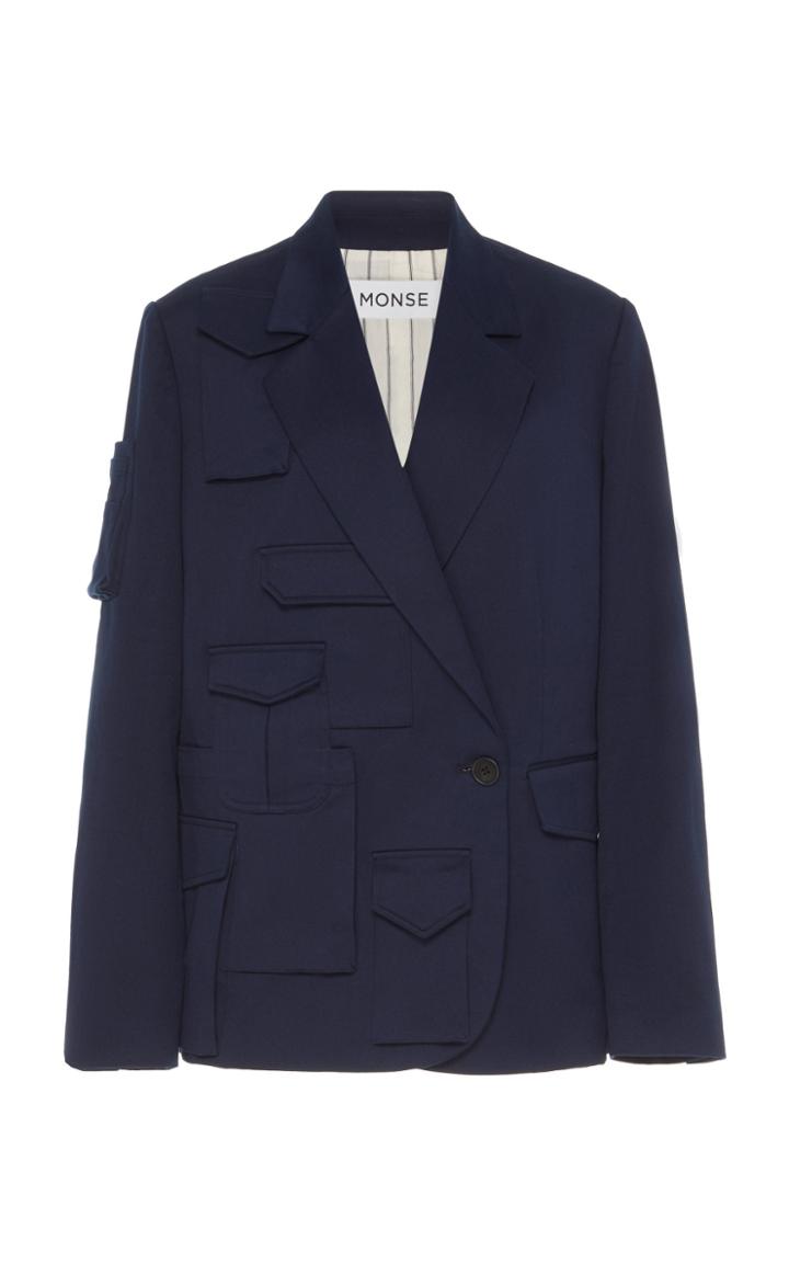 Moda Operandi Monse Multi Patch Pocket Cotton-blend Blazer Size: 0