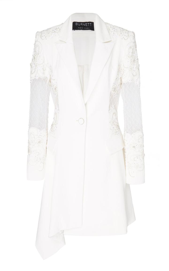 Burnett New York Pearl Blazer Dress With Embroidered Detail