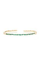 Suzanne Kalan 18k Yellow Gold And Emerald Baguette Bangle