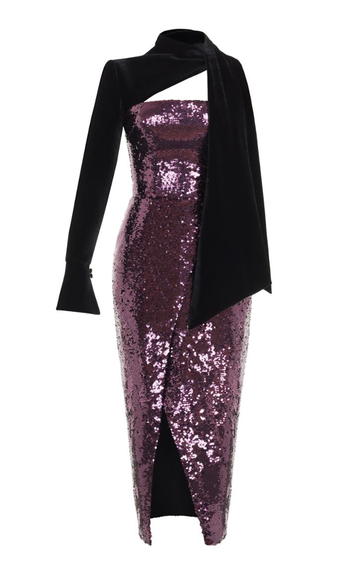 Rasario Purple One Sleeve Dress