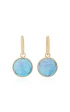 Noor Fares Shakti/shiva Carved Rock Crystal Quartz Drop Earrings In Yellow Gold With Black Synthetic Opal